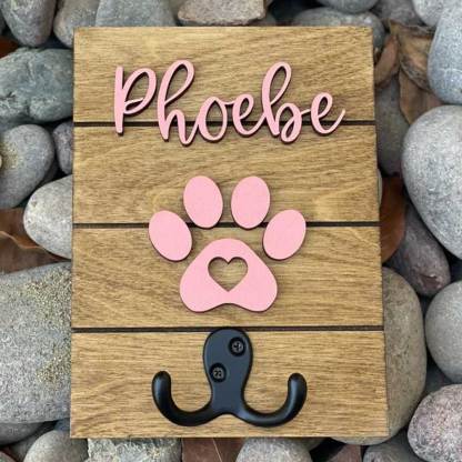Personalized 8x6 3D Leash Holder Dog Lover Gift Housewarming Pet Gift