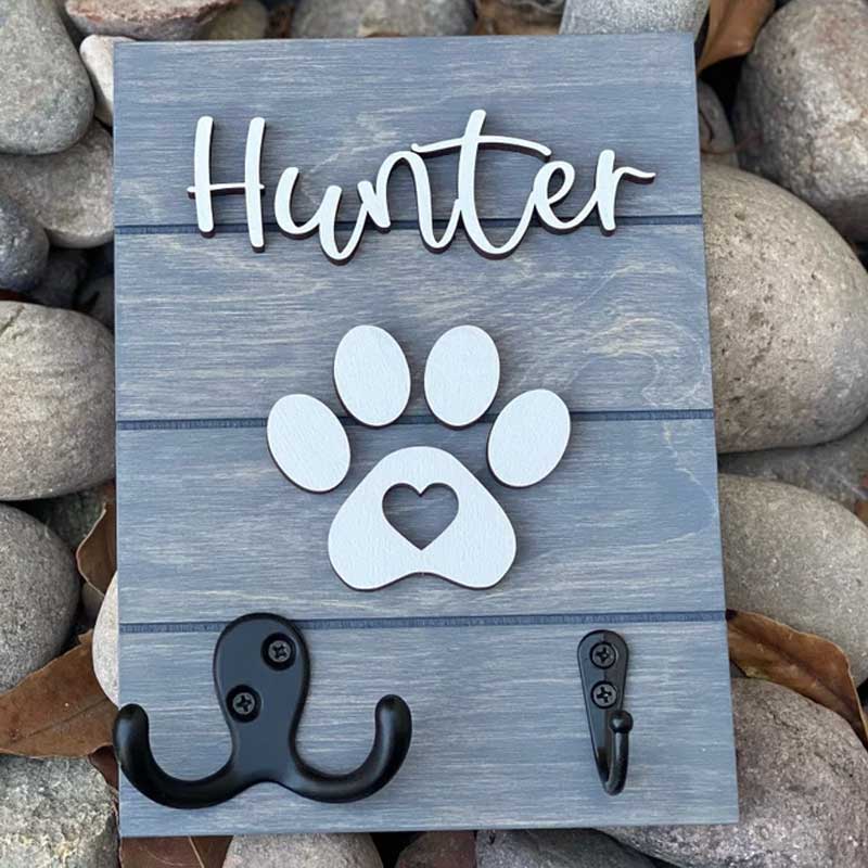 Personalized 8x6 3D Leash Holder Dog Lover Gift Housewarming Pet Gift