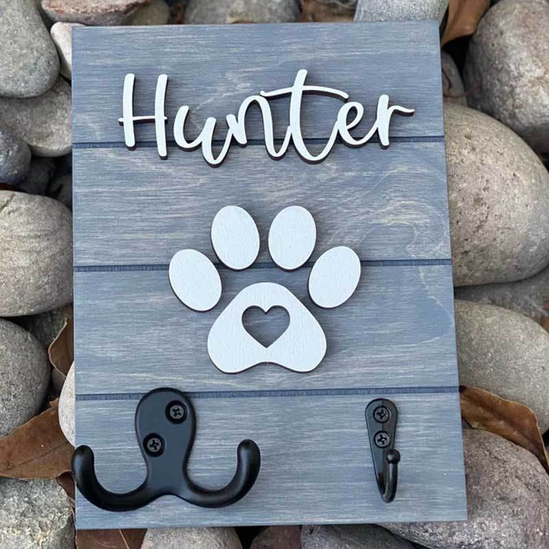 Personalized 8x6 3D Leash Holder Dog Lover Gift Housewarming Pet Gift