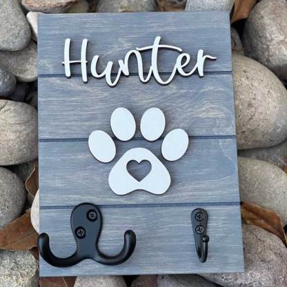 Personalized 8x6 3D Leash Holder Dog Lover Gift Housewarming Pet Gift