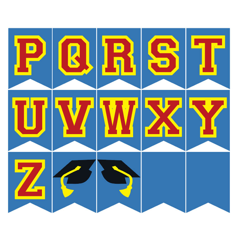 Large Graduation Banner with Varsity Color Letters Perfect Graduation Party