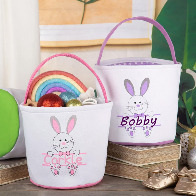 Personalized Easter Baskets Easter Bunny Bag Easter Basket with Name