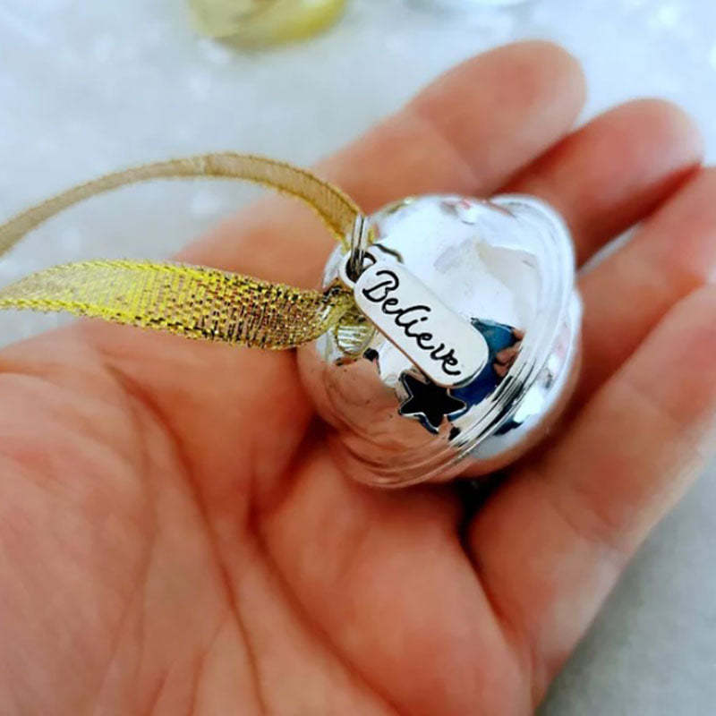 A Beautiful Magical Believe Bell in a Rustic Christmas Eve Box