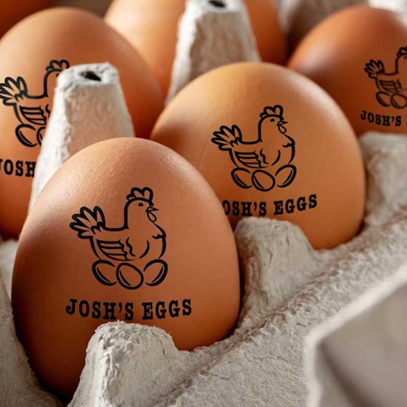 Personalized Chicken Egg Stamp Farm Label