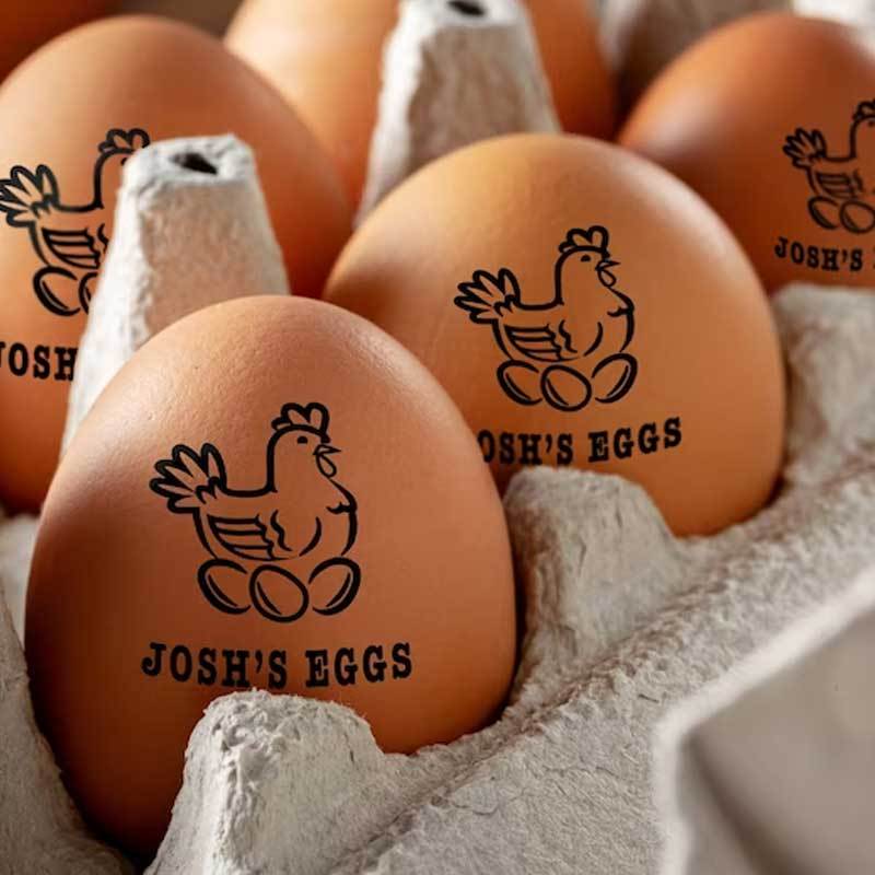 Personalized Chicken Egg Stamp Farm Label