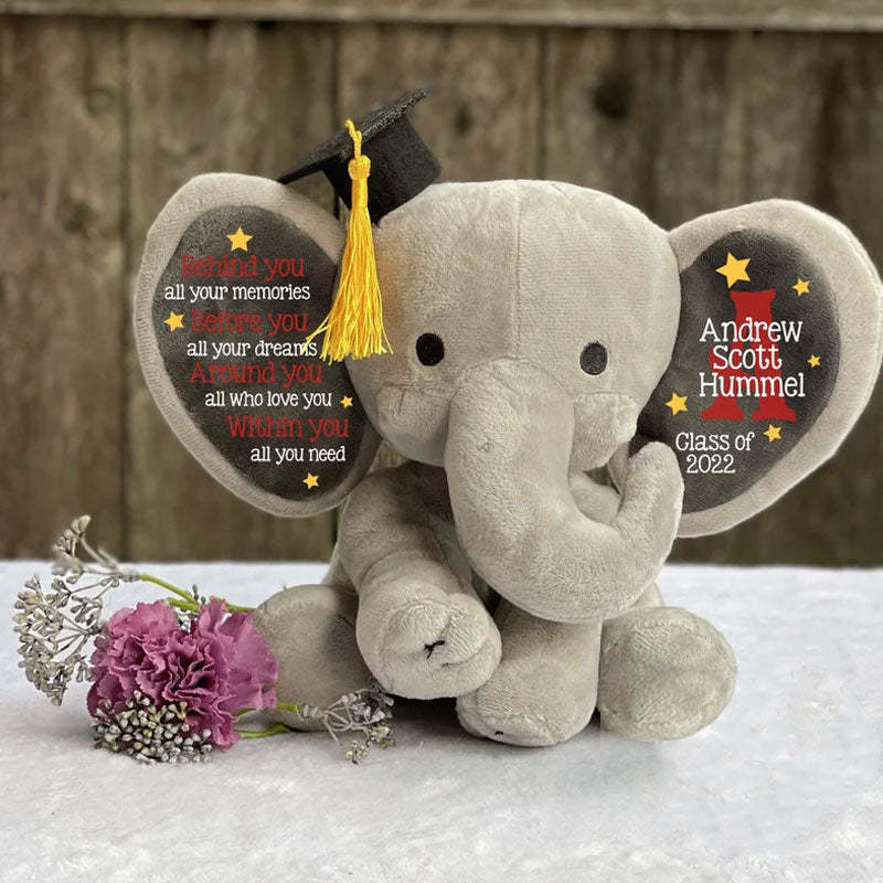 Personalized Graduation Elephant Stuffed Preschool Gradation Gift Graduation Keepsake