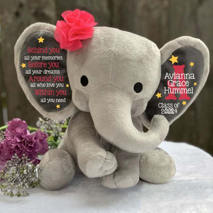 Personalized Graduation Elephant Stuffed Preschool Gradation Gift Graduation Keepsake