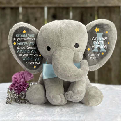 Personalized Graduation Elephant Stuffed Preschool Gradation Gift Graduation Keepsake