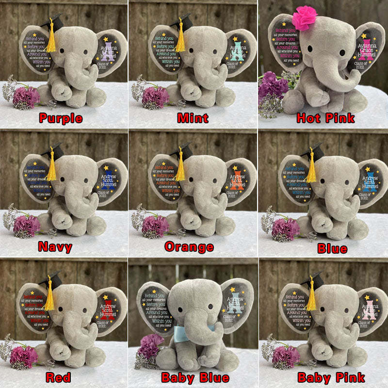 Personalized Graduation Elephant Stuffed Preschool Gradation Gift Graduation Keepsake