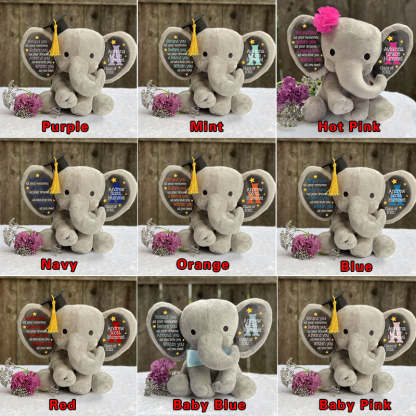 Personalized Graduation Elephant Stuffed Preschool Gradation Gift Graduation Keepsake