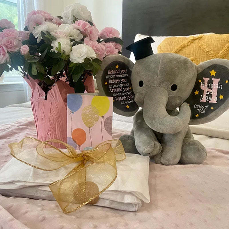 Personalized Graduation Elephant Stuffed Preschool Gradation Gift Graduation Keepsake