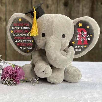 Personalized Graduation Elephant Stuffed Preschool Gradation Gift Graduation Keepsake
