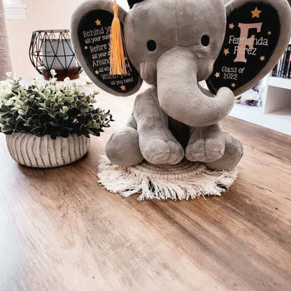 Personalized Graduation Elephant Stuffed Preschool Gradation Gift Graduation Keepsake