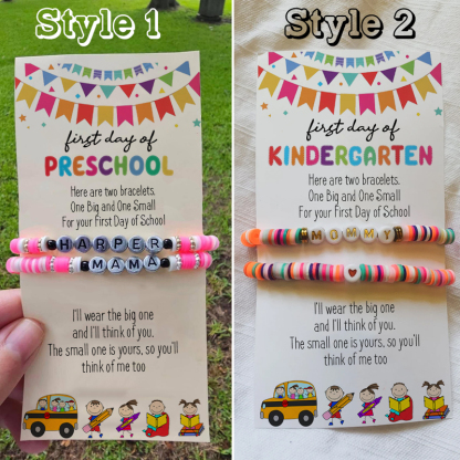 Custom Wish Bracelets First Day of School Kids Gift With Name