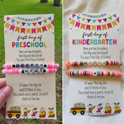 Custom Wish Bracelets First Day of School Kids Gift With Name