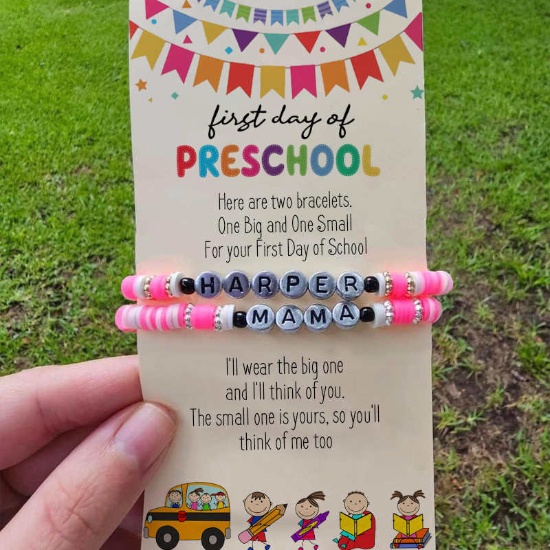 Custom Wish Bracelets First Day of School Kids Gift With Name