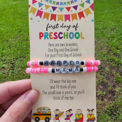 Custom Wish Bracelets First Day of School Kids Gift With Name