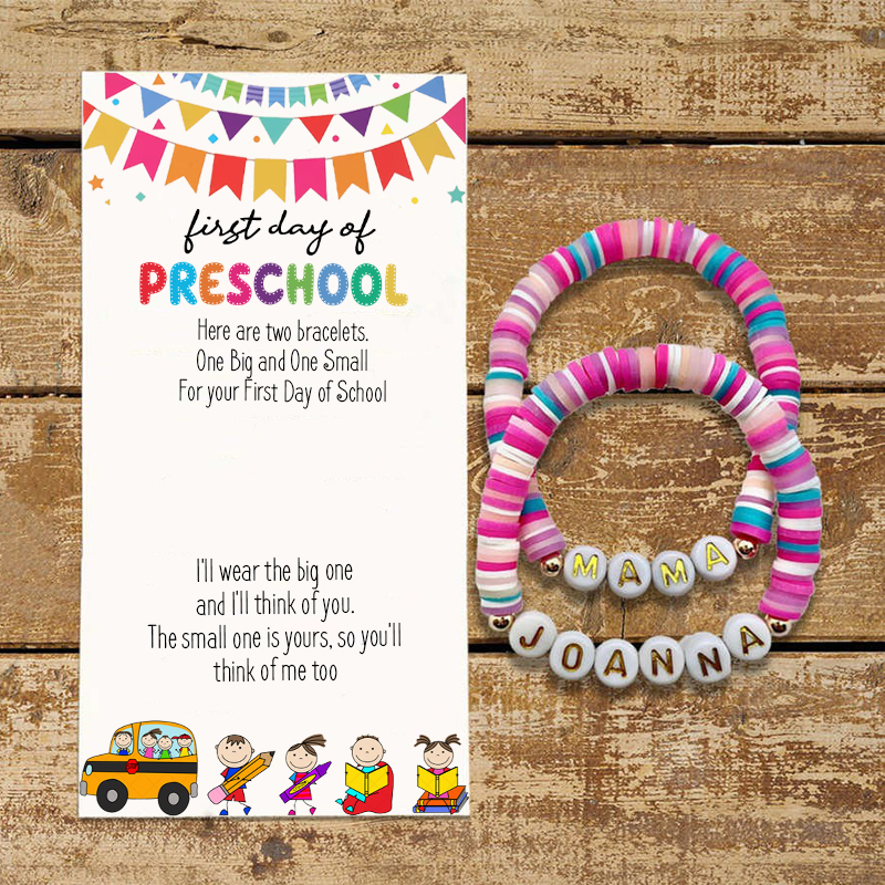 Custom Wish Bracelets First Day of School Kids Gift With Name