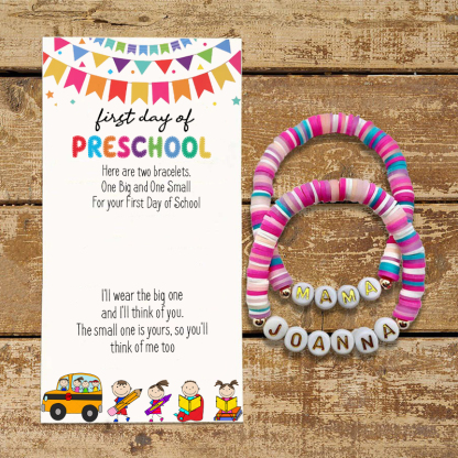 Custom Wish Bracelets First Day of School Kids Gift With Name