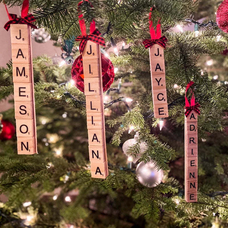 Personalized Scrabble Letter Name Christmas Ornaments