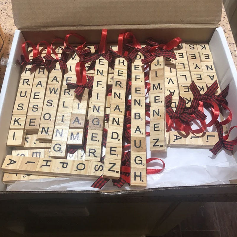 Personalized Scrabble Letter Name Christmas Ornaments