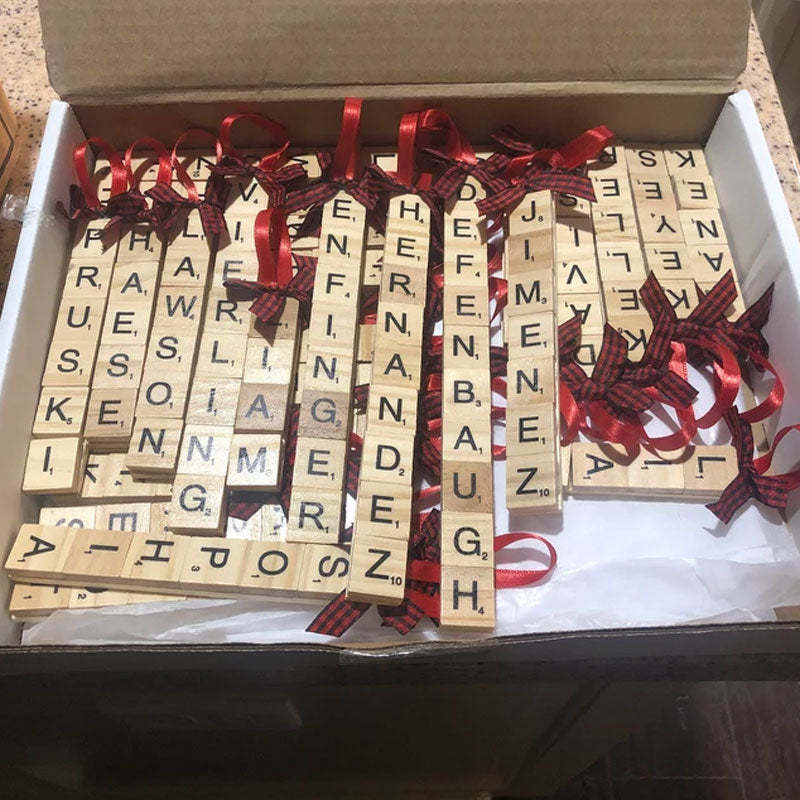 Personalized Scrabble Letter Name Christmas Ornaments