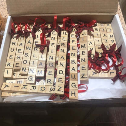 Personalized Scrabble Letter Name Christmas Ornaments