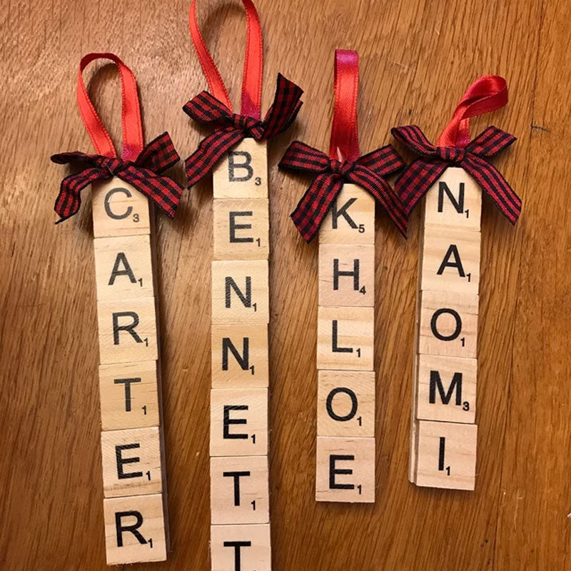 Personalized Scrabble Letter Name Christmas Ornaments