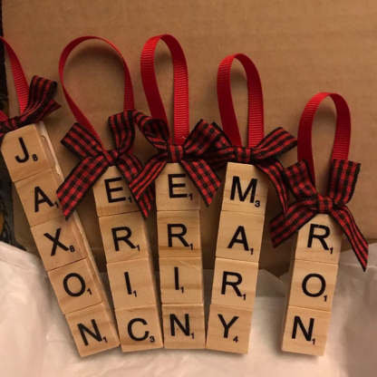 Personalized Scrabble Letter Name Christmas Ornaments