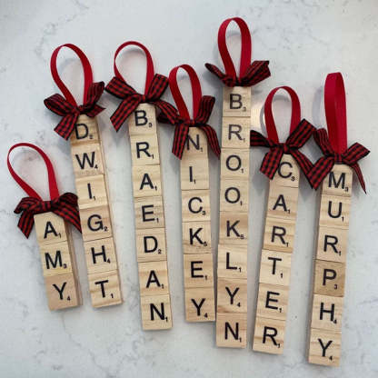 Personalized Scrabble Letter Name Christmas Ornaments