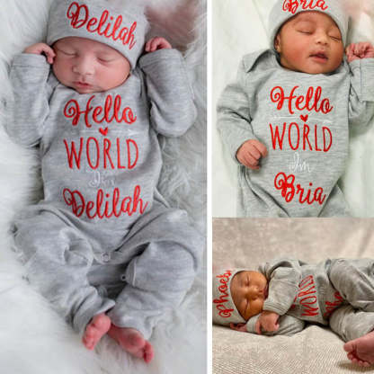 Personalized Baby Outfit Hello World Outfit