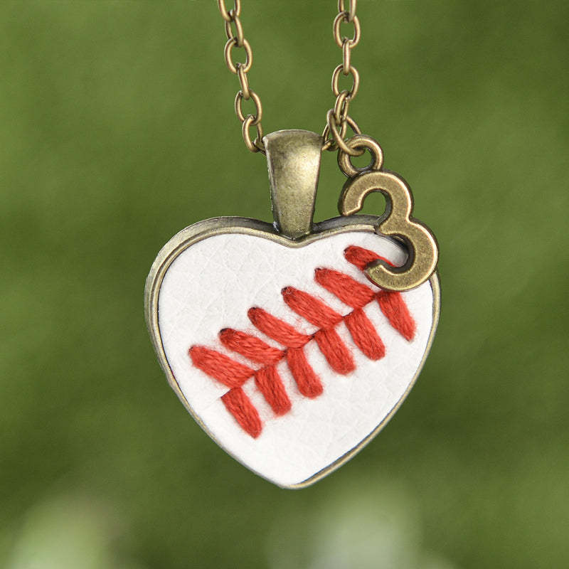 Baseball/Softball Necklace w/Seams/Laces Jewelry