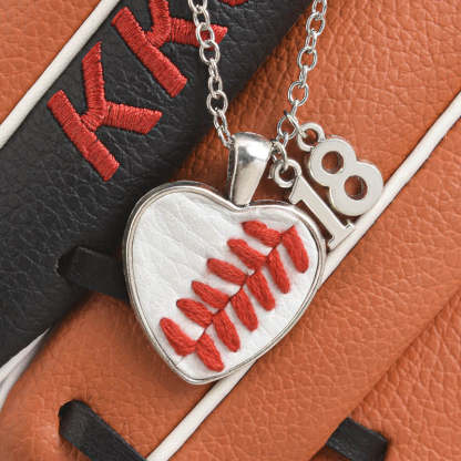 Baseball/Softball Necklace w/Seams/Laces Jewelry