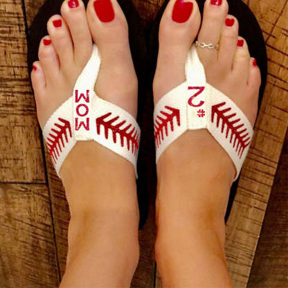 Personalized Softball and Baseball Mom  Flip Flops