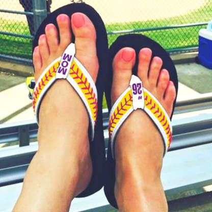 Personalized Softball and Baseball Mom  Flip Flops