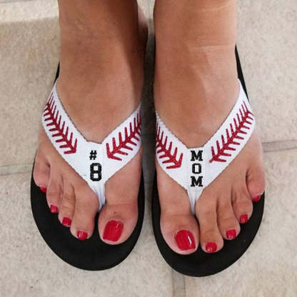 Personalized Softball and Baseball Mom  Flip Flops