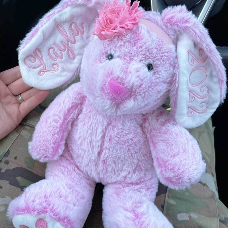 Personalized My First Easter Basket Embroidered Ear Bunny