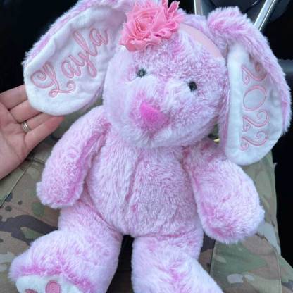 Personalized My First Easter Basket Embroidered Ear Bunny