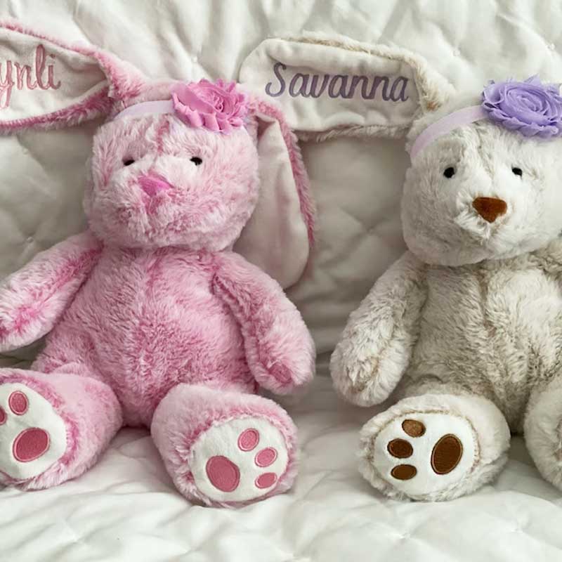 Personalized My First Easter Basket Embroidered Ear Bunny