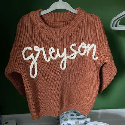 HAND EMBROIDERED SWEATERS | Baby Name Keepsake