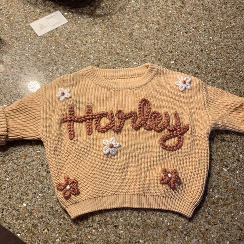HAND EMBROIDERED SWEATERS | Baby Name Keepsake