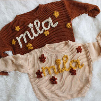 HAND EMBROIDERED SWEATERS | Baby Name Keepsake