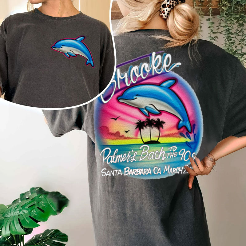 TO THE 90s Shirt, Personalized Heart Name Oversized Beach Holiday T-shirt
