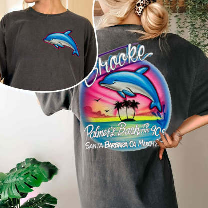 TO THE 90s Shirt, Personalized Heart Name Oversized Beach Holiday T-shirt