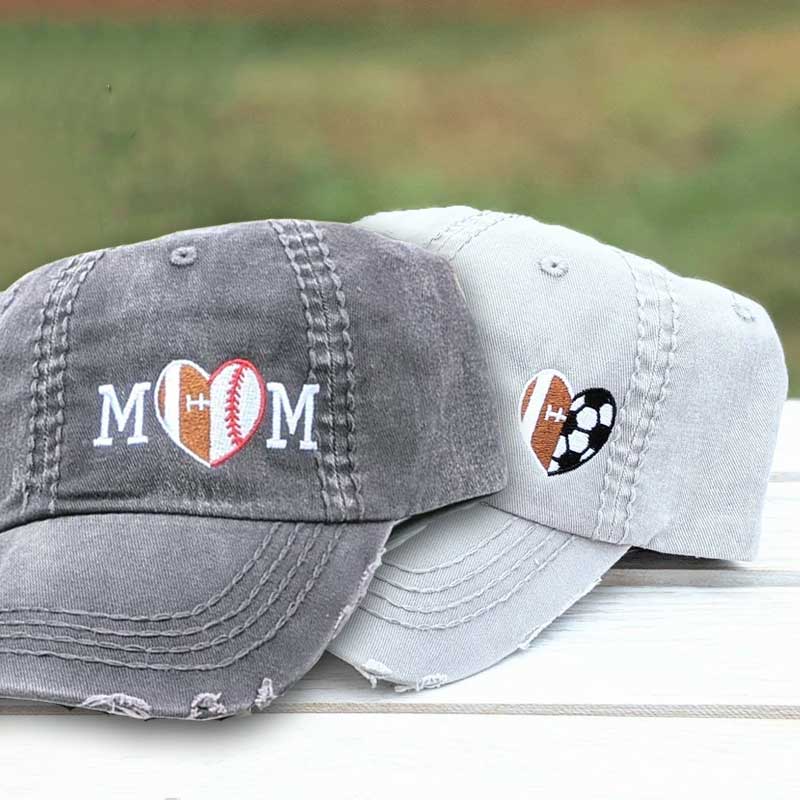 Sport Mom Baseball Cap, Embroidered Sport Heart Hat