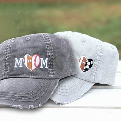 Sport Mom Baseball Cap, Embroidered Sport Heart Hat