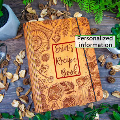 Custom Christmas gift Personalized Wooden Recipe Book CHRISTMAS gift