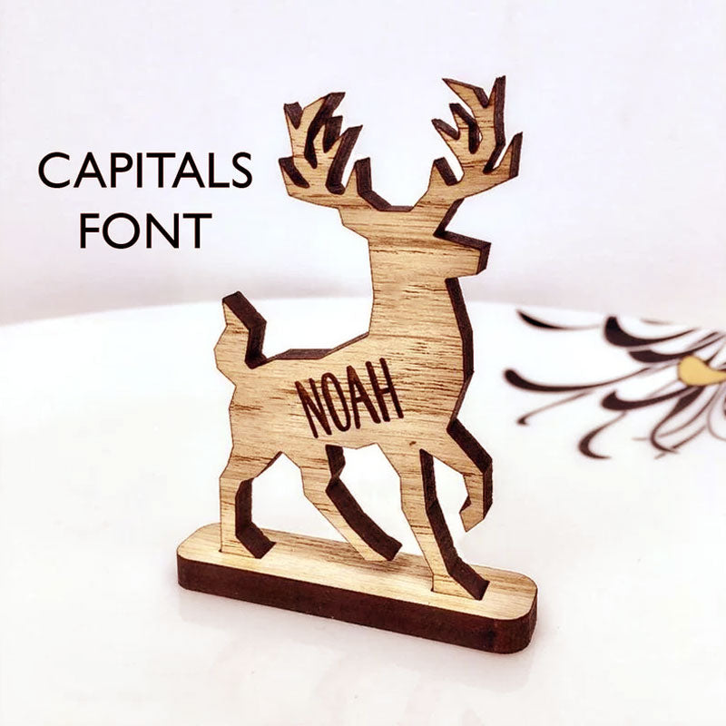 Personalised Christmas 2022 Reindeer decorations Stag Place Names