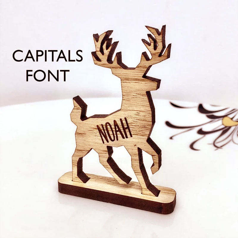 Personalised Christmas 2022 Reindeer decorations Stag Place Names