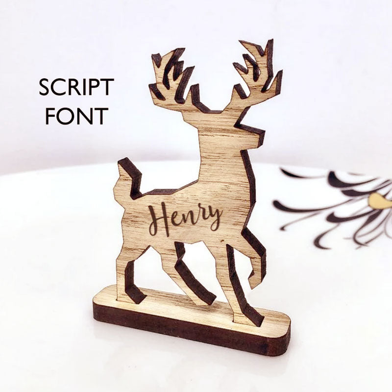 Personalised Christmas 2022 Reindeer decorations Stag Place Names